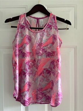 Ivivva Pink & Coral Performance Tank with Keyhole Back